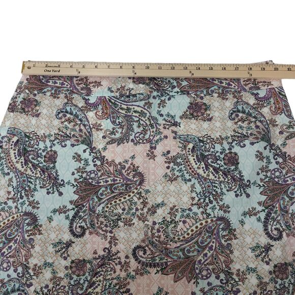 Talbots Womens Plus 16W Midi Pasiley Pencil Skirt Multicolor Pockets Stretch - Picture 4 of 10